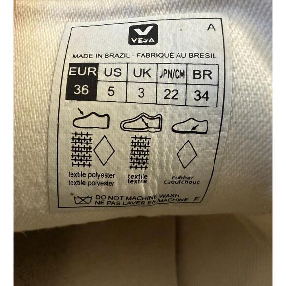 Veja Esplar Sneakers Womens 5 Canvas White Green Low Top Lace Up Shoes - Picture 7 of 7